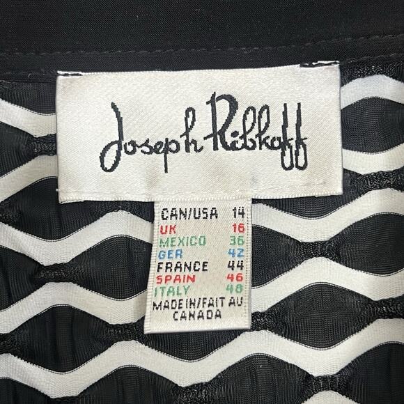 Joseph Ribkoff Size 14 White And Black Textured Jacket Lagenlook Art To Wear Af4 - Picture 9 of 9